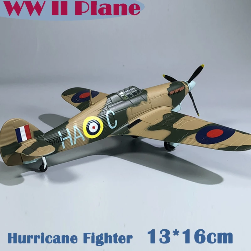 1/72 WW2 самолет британский истребитель ураган без коробки литая под давлением пластиковая модель хорошее украшение пластиковая коллекция подарок на день рождения игрушка