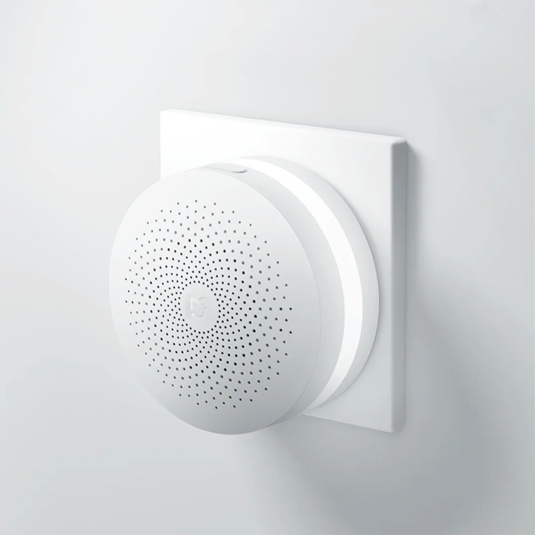 Белый Обновленная версия Xiaomi Mijia Многофункциональный шлюз 2 сигнализация интеллектуальная онлайн радио ночной легкий колокольчик - Цвет: Белый