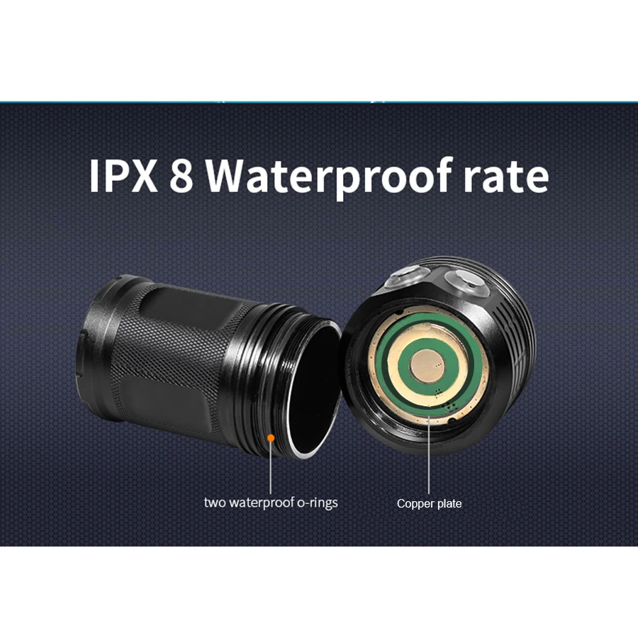 Светодиодный фонарик для дайвинга подводный 100 м водонепроницаемый для фотосъемки видео тактический фонарь Linterna XHP70/XHP90 для камеры видео светодиодный фонарь