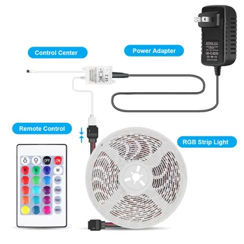 

5M RGB LED Strip Light Flexible Waterproof Remote Control Colorful Decorative Lamp For Home kitchen Christmas Party