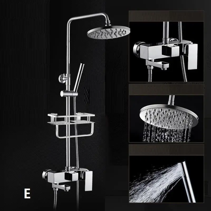 Doccia Regendouche Salle De Bain Douche Painel Doucheset Black Regadera Do Banheiro Eletrico Ducha Chuveiro душ для ванной комнаты