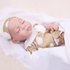 Sleeping Reborn Baby Doll Vinyl Kit Bebe 35cm Kids with Lifelike Eyelashes Fashion Bow-tie Clothes Dolls for Reborn Girls Gifts