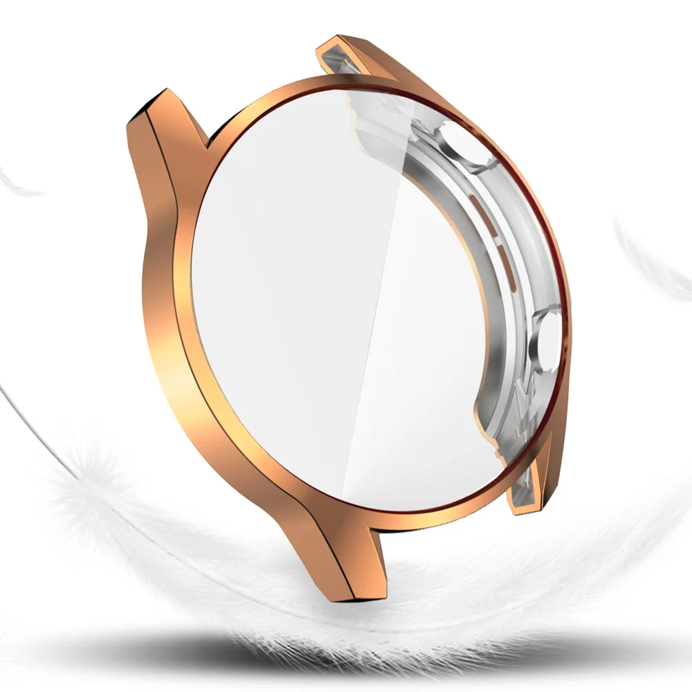 Rose gold Для huawei Watch GT 2 Чехол 46 мм GT2 Защитная крышка Мягкий ТПУ бампер легкий тонкий корпус аксессуары для часов - Цвет: Rose gold