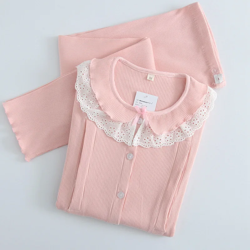 Лето Осень Одежда для беременных кормящих женщин хлопок пижамы Кимоно Стиль Грудное вскармливание верхняя одежда комплект для мам - Цвет: M0051 pink