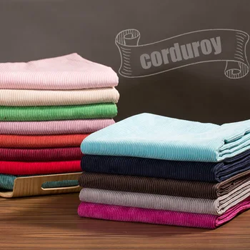 

100*150cm Soft Solid Colors Corduroy Fabrics Shirts Bags Hats Clothing Shoes Pants Sofa Coat Crafts Diy Apparel Sewing Fabrics