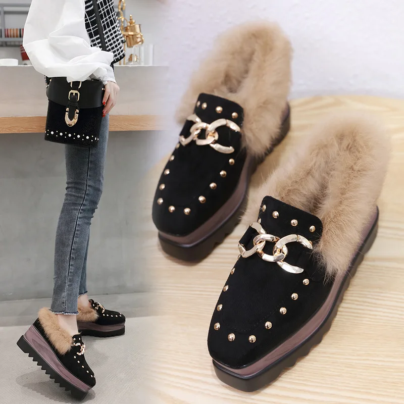 

Square Toe Luxury Slides Women's Slippers 2019 Shoes Platform On A Wedge Heeled Mules Designer New Soft Heels Wedges Rome Pumps