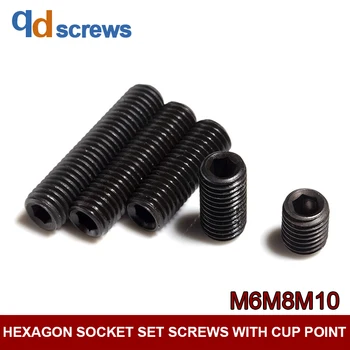 

8.8 M6M8M10 grade internal hexagonal concave end tightening set screw hexagon socket set screws with cup point GB80 DIN916
