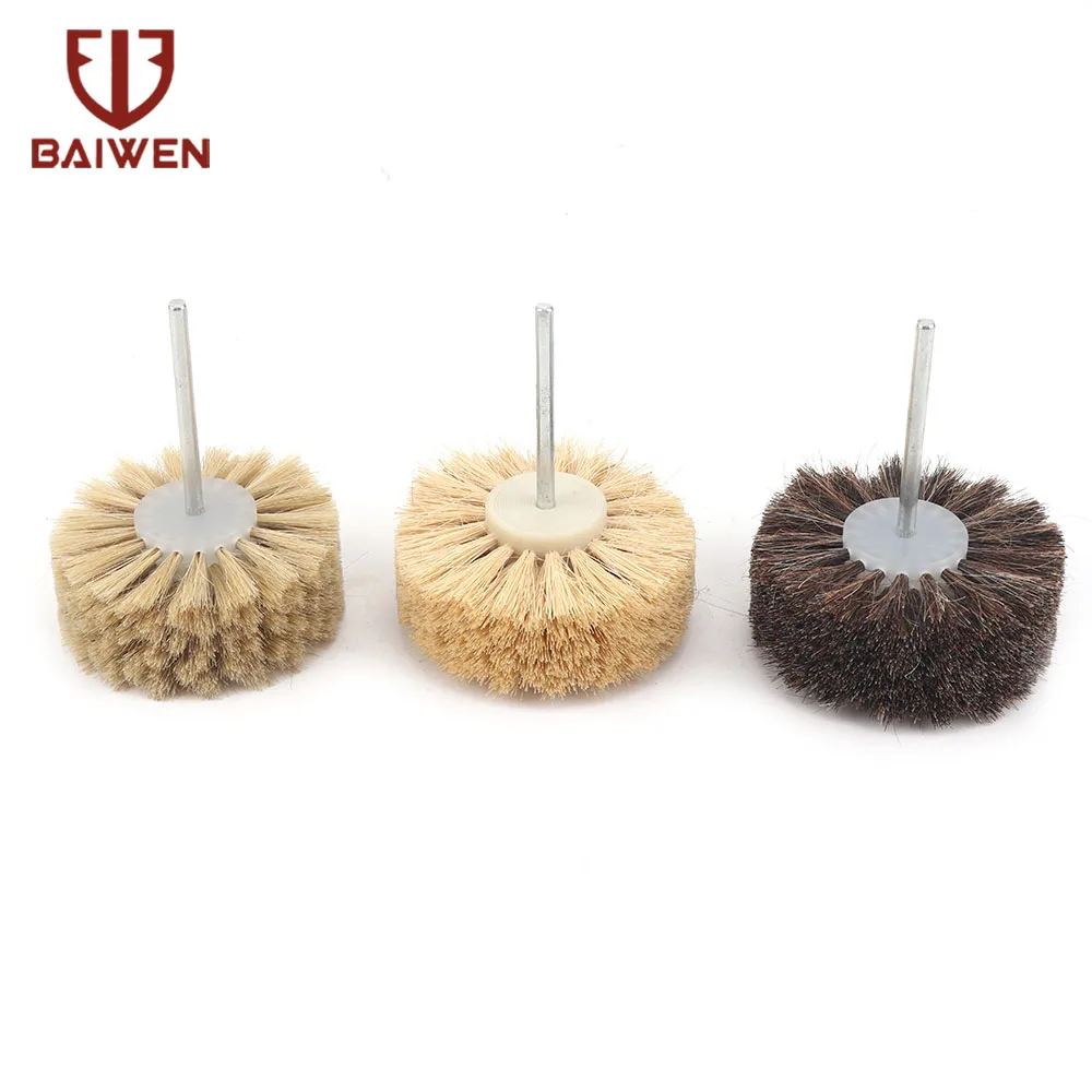 1/3pc Schleif Sisal Filament/Pferd Haar Pinsel/Borsten Polieren Schleifen Kopf Holzbearbeitung Für Bohrer Dreh werkzeuge 6mm Schaft – Detail 10