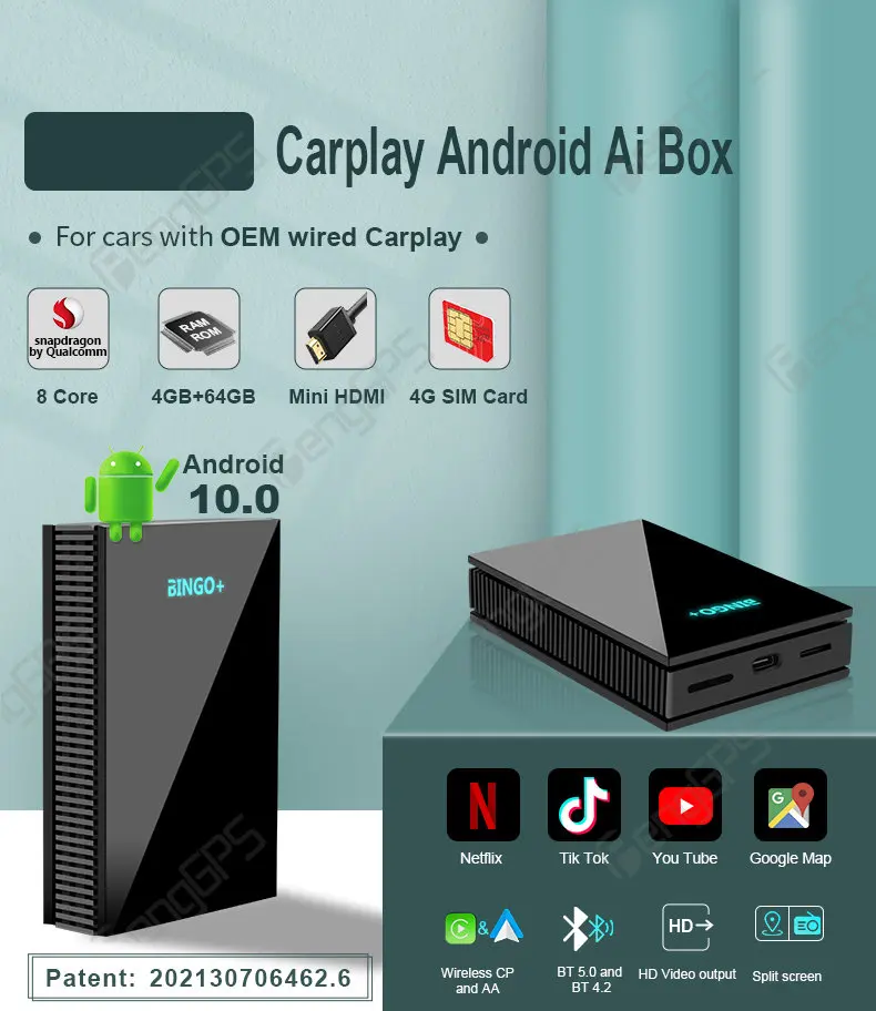 Android Ai Box Carplay Nuovo Aggiornamento Radio Apple Autoradio Car Multimedia Player Wifi Universal Car Sistema Android Car-Play Box