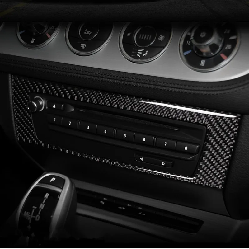 Углеродное волокно Стайлинг средняя консоль CD Панель рамка декоративная наклейка для BMW Z4 E89 2009-15 аксессуары для салона автомобиля