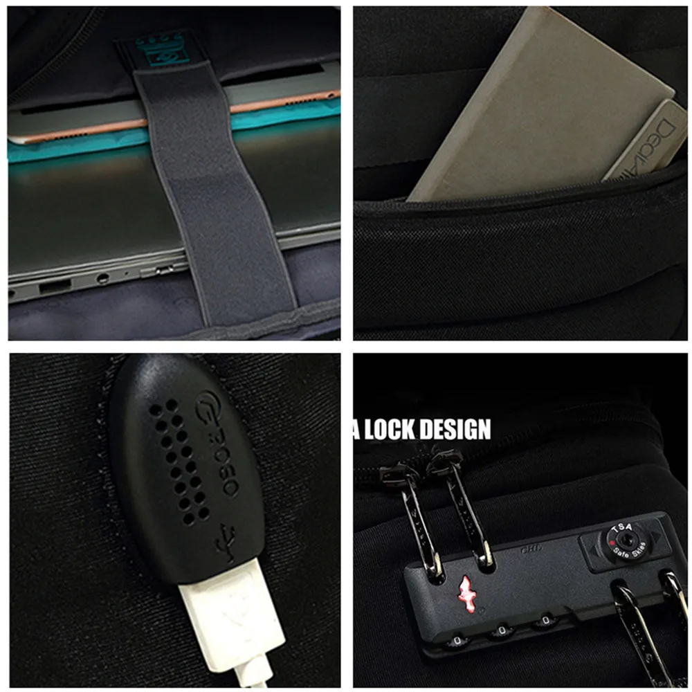 POSO, рюкзак, многофункциональный, 15,6 дюймов, USB, рюкзак для ноутбука, нейлоновая водонепроницаемая сумка, Модный деловой Рюкзак, Сумка с паролем