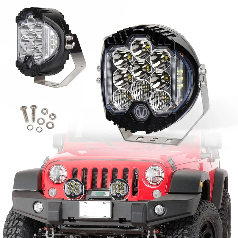 

12V/24V 7 in Off-Road Led Work Headlight 90W 8000Lm Round Headlight 4X4 Off-Road Truck Tractor Atv Suv Driving Fog Light Externa