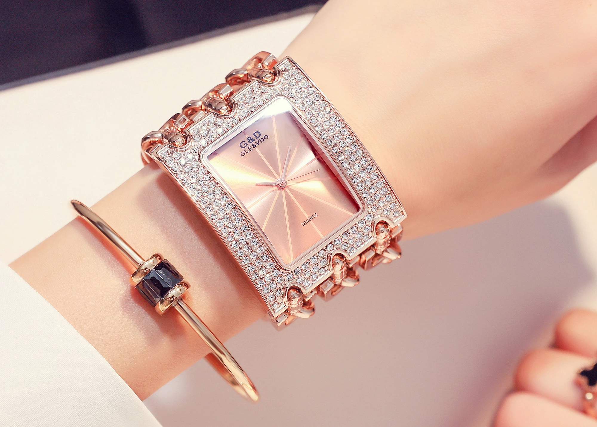 para mulheres, três correntes, diamante strass, quartzo,