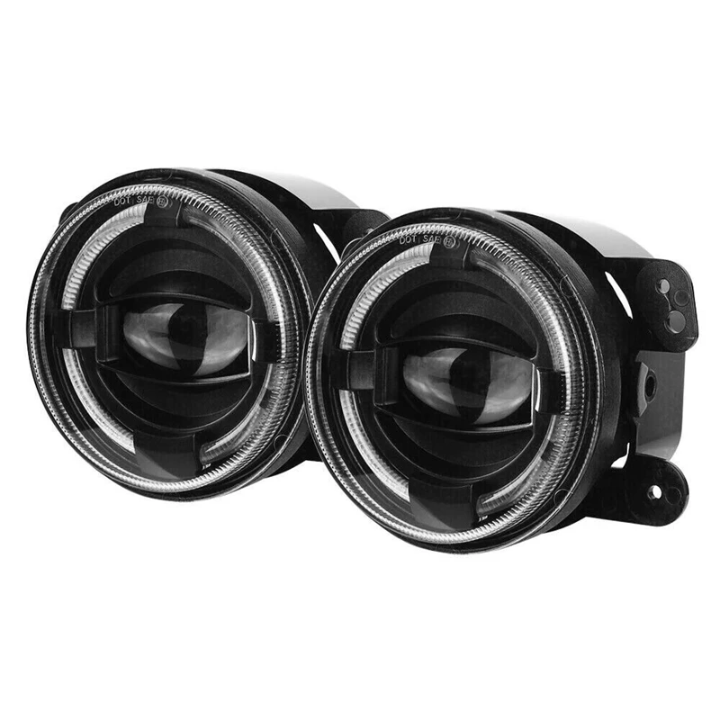  for Jeep Wrangler JK TJ LJ Grand Cherokee 4 Inch Round Car Led Fog Light 4D Projector Lens White Ha - 4000528388103