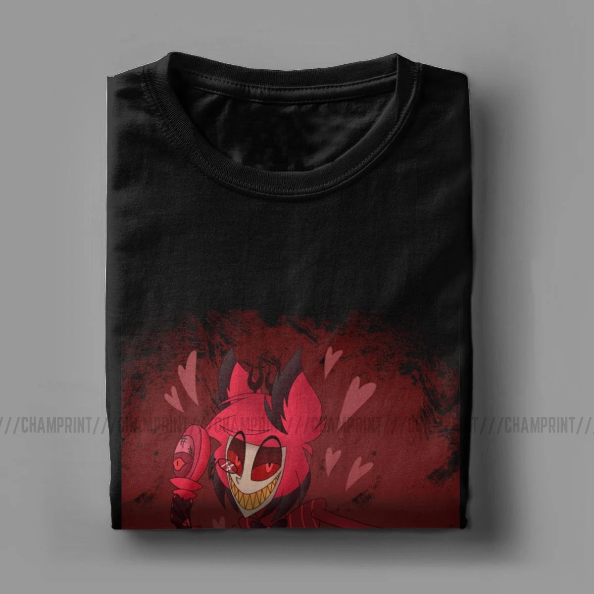 Мужские футболки Love Of Alastor, хлопковые топы Hazbin, винтажные футболки с коротким рукавом и круглым вырезом, футболки размера плюс