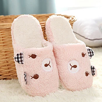 

Women Lovers Home Slippers Cartoon Bunny Slippers Winter Home Floor Soft Slippers Female Shoes