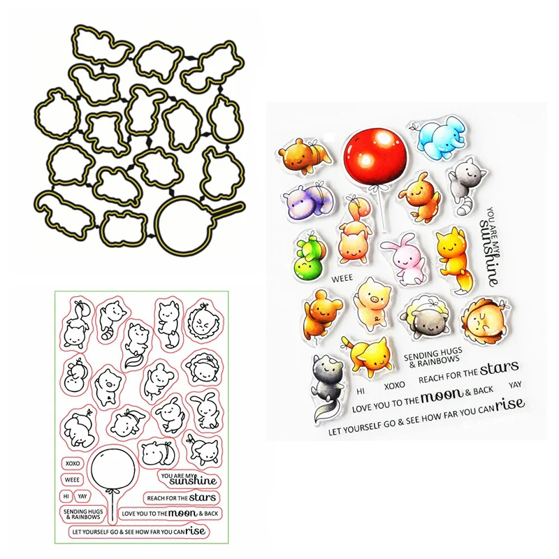 

Вырезать животных шар марки и штампы набор чистый штамп и резки штампы для DIY бумажные карточки для скрапбукинга ремесло 2020 Новый