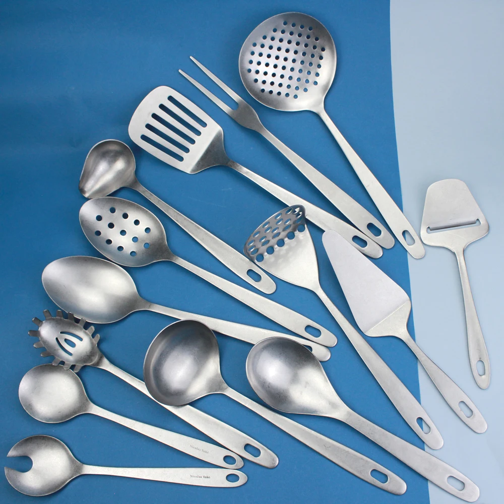 Stainless Steel Hanging Kitchenware Spoons/Ladle/Skimmer/Spatula/Masher/Meat Fork Cooking Tools Baking Utensils For Kitchen