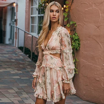 

Paris Girl Summer Beach Mini Dress Woman Spaghetti Strap Cross Backless Sexy Deep V Print Bodycon Vestidos Fashion Short Dress