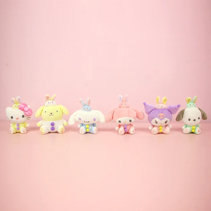 Sanrio, Hello Kitty My Melody Cinnamoroll Марка pom-Pom Purin мультфильм плюшевая игрушка кукла кошелек сумка повесить декоративная подвеска для девочек Подарки