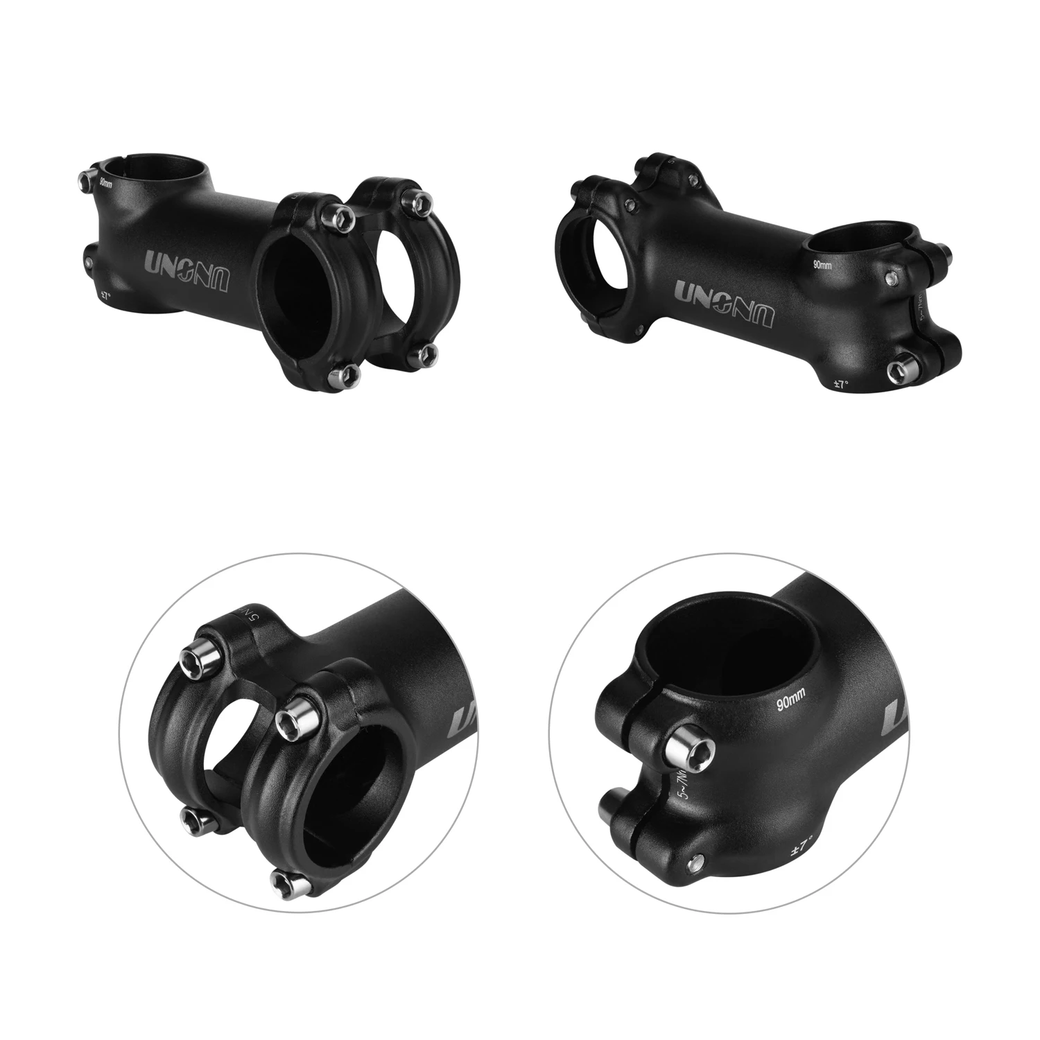 UNO Ultralight Bike Stem 7 17 Degree MTB Mountain Road Bicycle Stem 31.8mm 60/70/80/90/100/110/120/130mm Bicycle Kalloy Parts