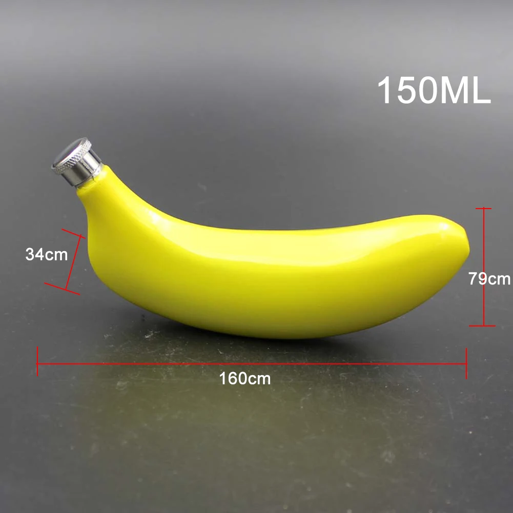 Hot Portable 5 Ounce Banana Shaped Flask Wine Whiskey Bottle Accessories Water Bottle For Ktv Bar Family