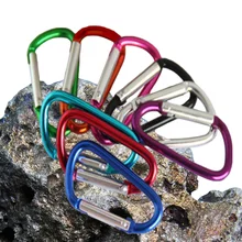 1 Pc Climbing Buckle Aluminum Alloy D Shape Carabiners Spring Snap Clip Hooks Key Chains Climbing Accessories Color Random