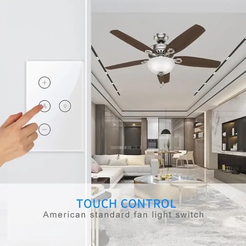 

WiFi Ceiling Fan Light Switch Intelligent APP Setting Timer Interrupter Compatible Touch button Household Electrical Accessories