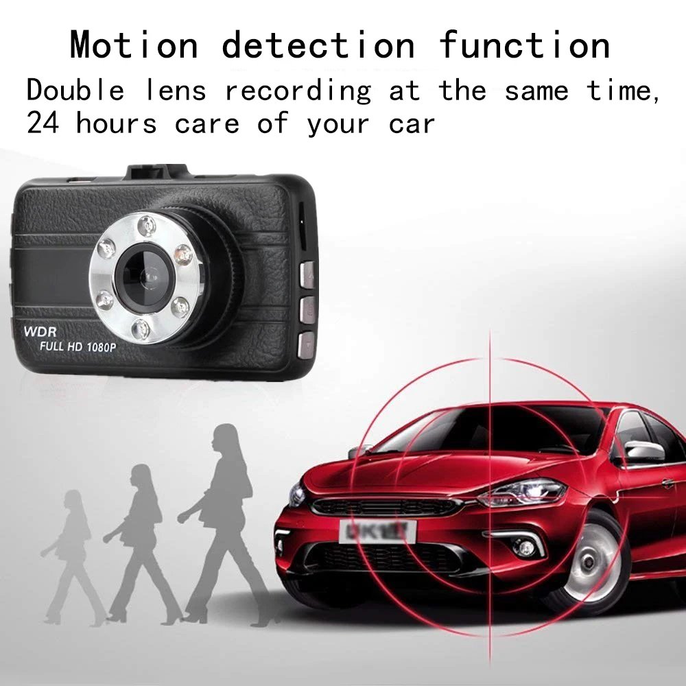 3-дюймовый Full HD 1080P вождение автомобиля Регистраторы автомобиля Камера DVR WDR камера для приборной панели с детектором движения Ночное Видение G Сенсор 5