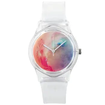 

Cute PVC Wristwatches Lovely Pink Transparent Dial Wrist Decor Gifts for Girls