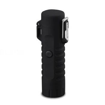 

Multifunctional Usb Waterproof Double Arc Charging Lighter With Flashlight Led Lamp