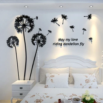 

Simple Big Dandelion Design Acrylic Wall Sticker 1pc 3d Home Coffee Shop Wall Stickers 4 Sizes Room Decor Adesivo De Parede B