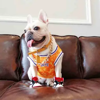 

Summer pet tide brand dog clothes sports jersey French bulldog Corgi Shiba Inu Schnauzer fat dog mesh clothes