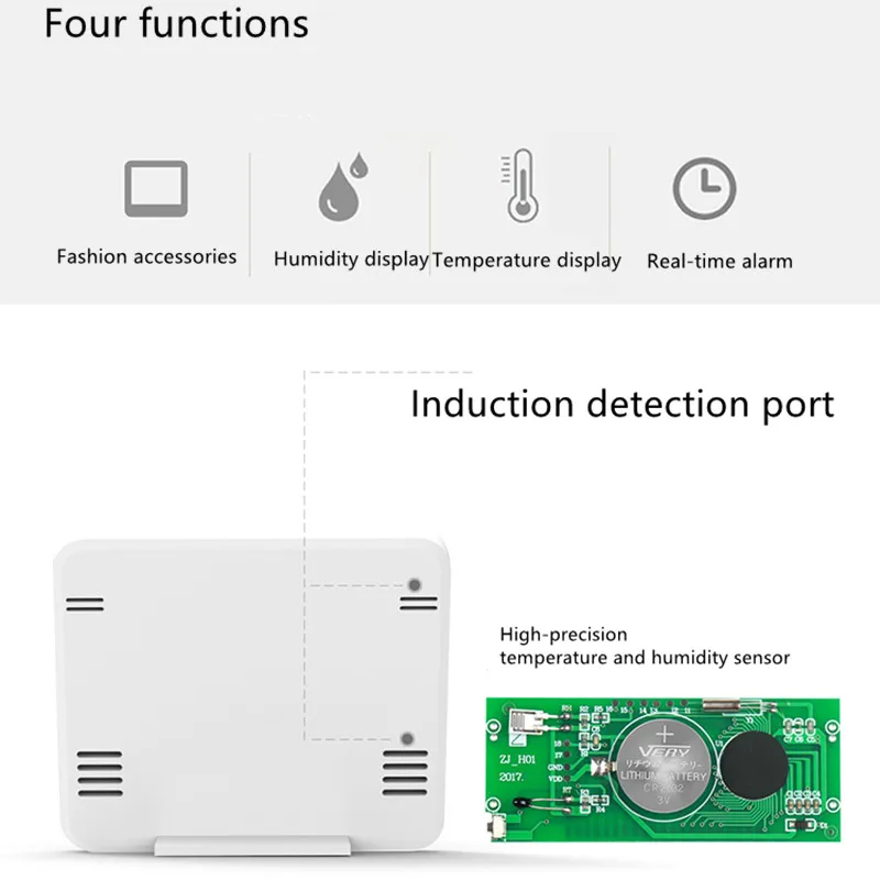 Multifunction Thermometer Hygrometer Automatic Electronic Temperature Humidity Monitor Clock 3.2inch Large LCD Screen thermometer hygrometer,temperature and humidity meter,hygrometer thermometer
