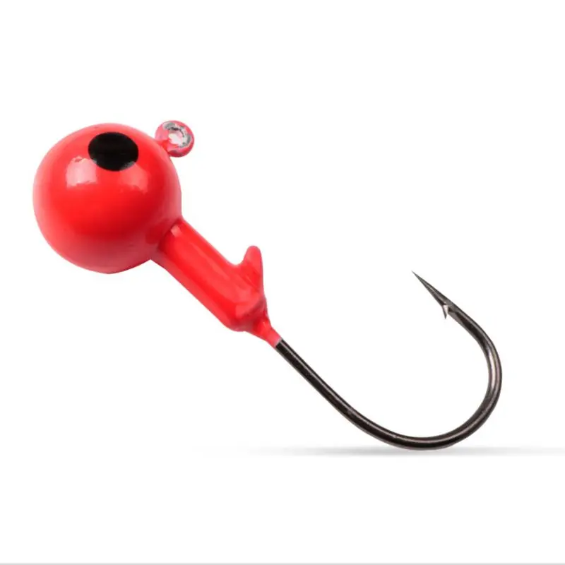 10 Pcs/box Lead Hook High Carbon Red Lead-hook Soft Insect Lithe Bait Special Hooks 3.5g 5g 7g 10g 14g 21g