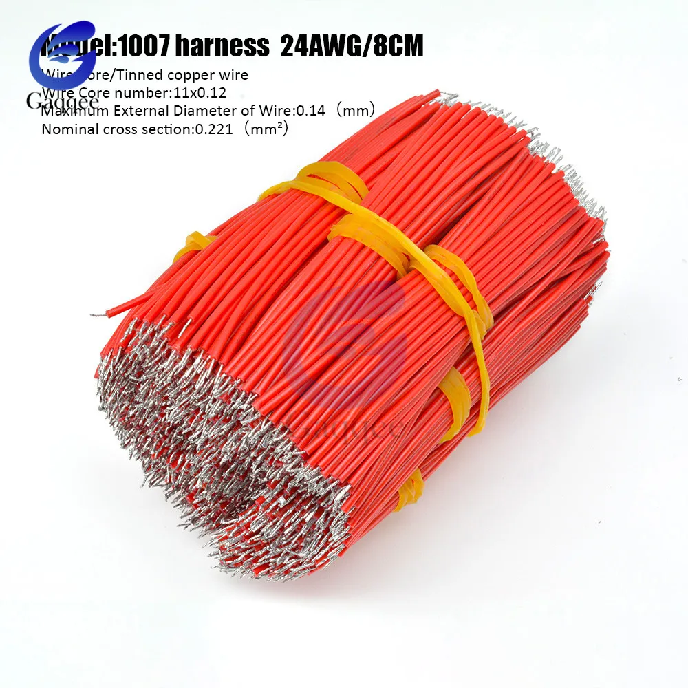 24AWG 100 шт./упак.(8 см), с двойной обмоткой провода UL1007 припоя 6 цветной джемпер провод кабель олова проводящие провода PCB припоя кабель