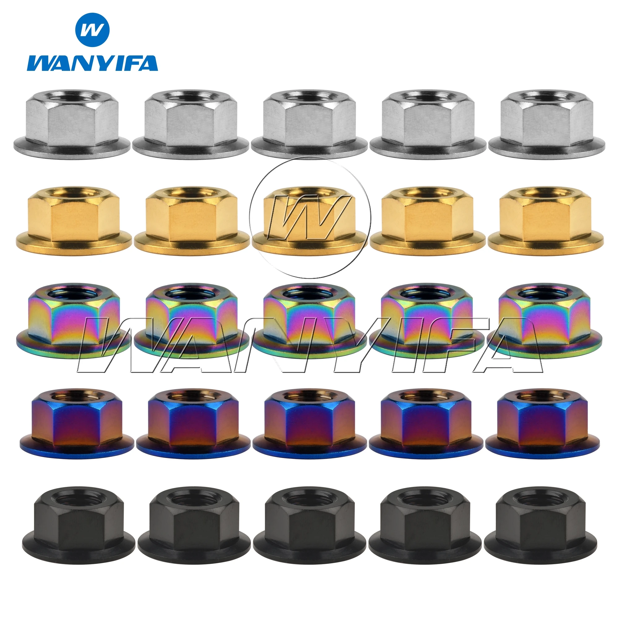 Porca de Titânio Porca da Flange da Roda Dentada para Honda Wanyifa 1.5 – Suzuki Yamaha 5 Pçs Lote M10 x 1.0 1.25