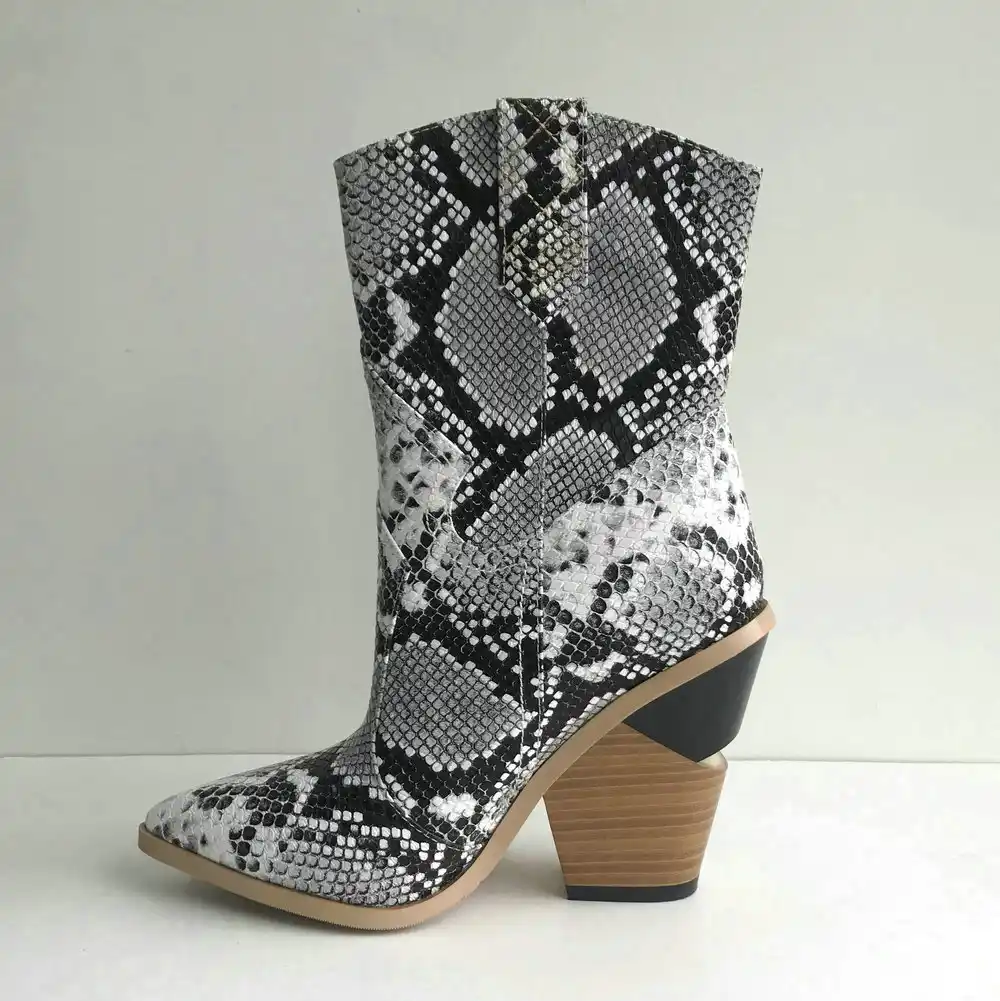 heeled cowboy ankle boots