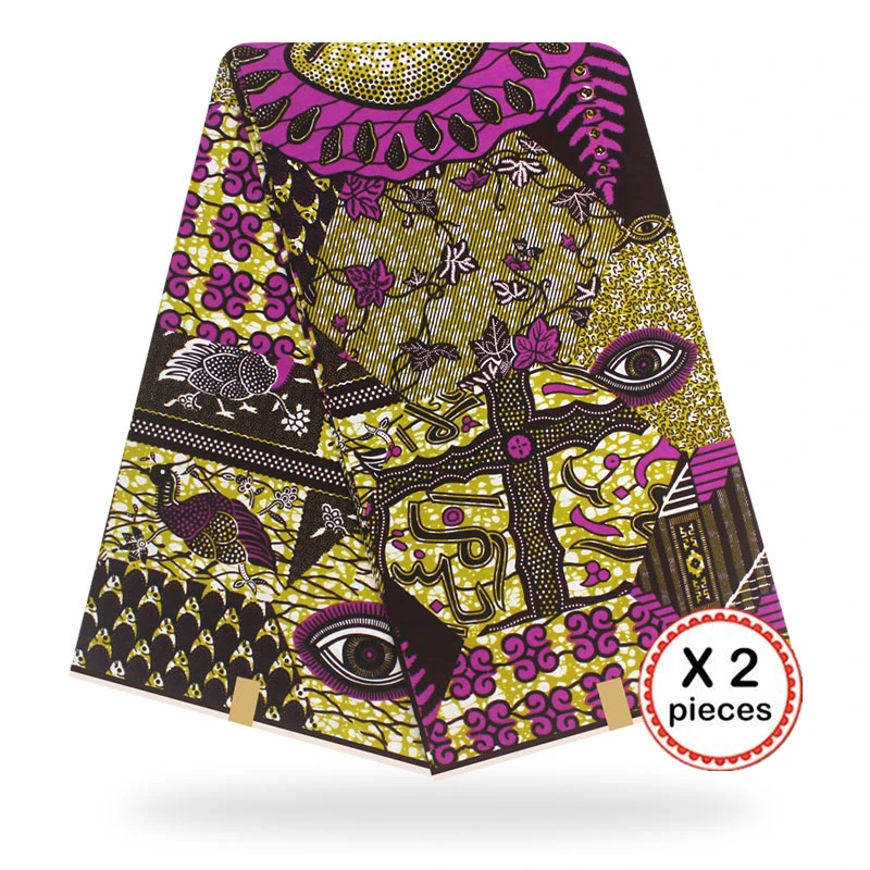 Африканская восковая ткань с принтом Анкара для шитья Анкара африканская ткань 12 ярдов Нигерия хлопок Гана ткань для платья 91005