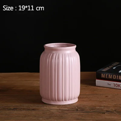 pink 2 Whoelsale Акция скандинавские INS керамика ваза для цветов предмет интерьера, украшение офисный стол, лепная фигурка коллекционные вазы подарок для девочки - Цвет: pink 2