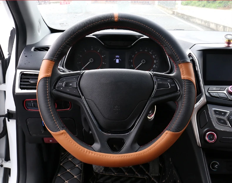 Для Chery ARRIZO5 ARRIZO 5 Чехол для рулевого колеса внутренняя модификация сшитый вручную кожаный руль