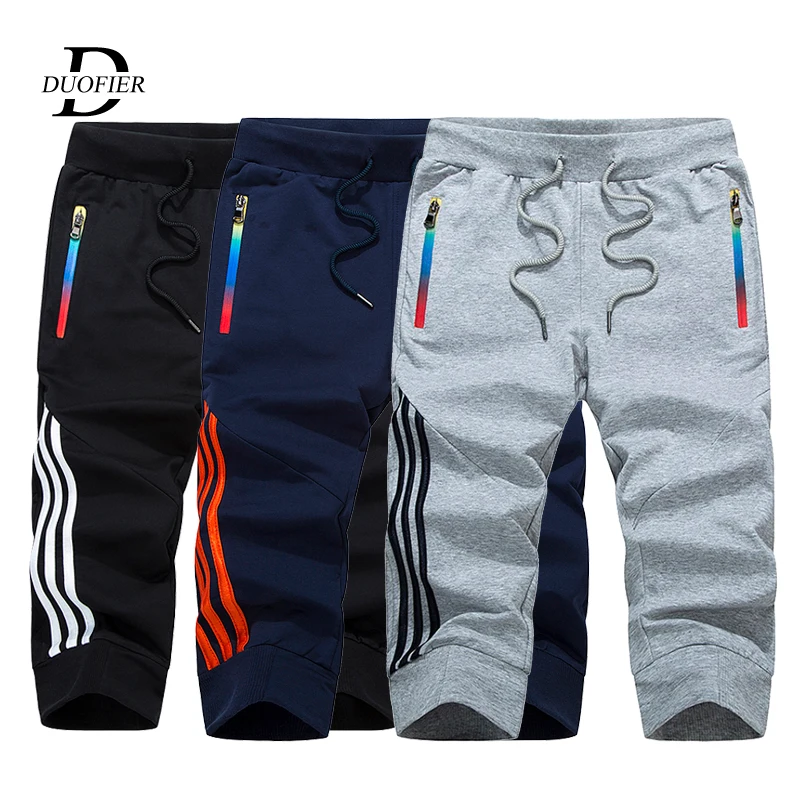 Drawstring Shorts Cotton Beach Men Casual Summer Plus-Size Elastic-Waist Hot Letter Printed