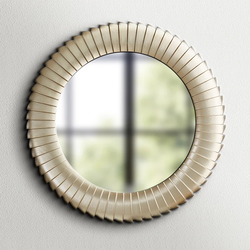 Скандинавское зеркало для макияжа круглое зеркало для ванной комнаты зеркальное домашнее украшение американское простое Настенное подвесное зеркало