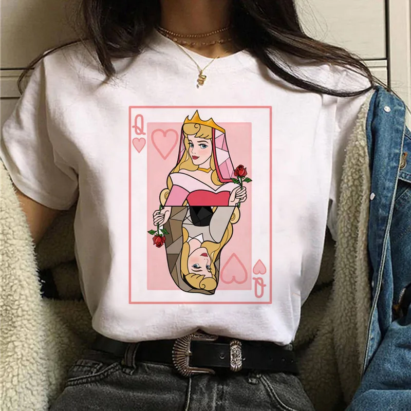 

Playing cards ladies t-shirt king queen funny pattern fashion tshirt cartoon print tee
