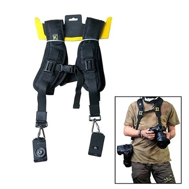 Accessorio Professionale Tracolla Doppia Per Fotocamera In Pelle
