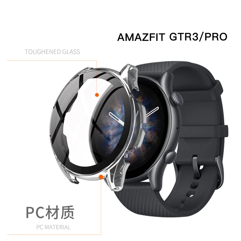 Amazfit GTR 3 Pro GTR 2/2e/GTS 4 용 PC 케이스 + 강화 유리 Amazfit GTS 3 케이스 범퍼 쉘용 미니 Smartwatch 보호 커버