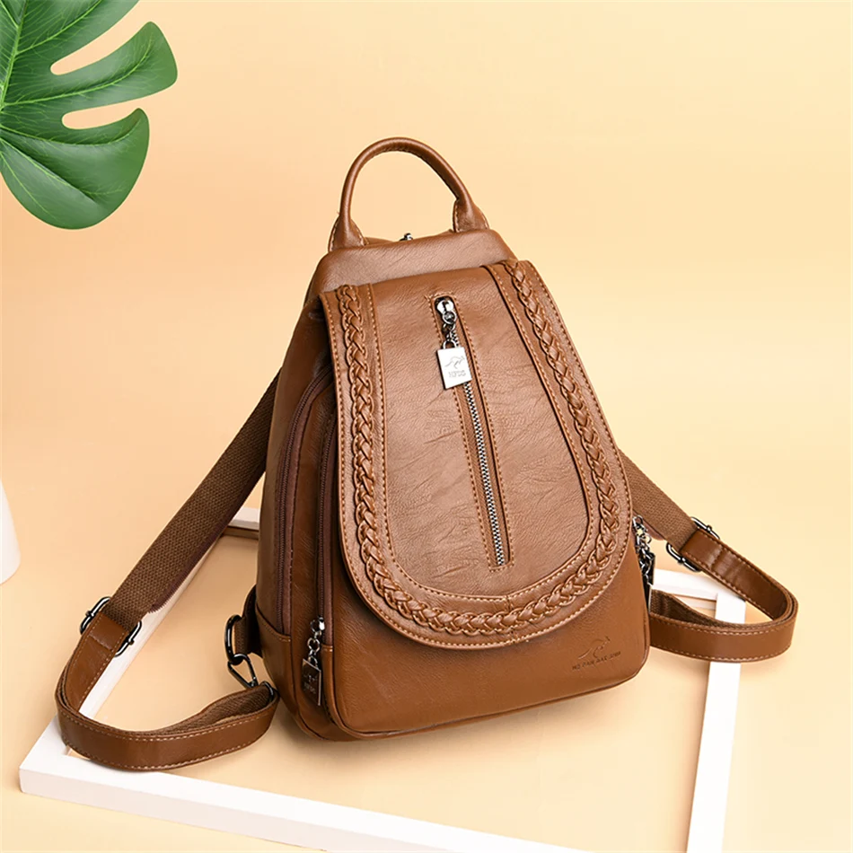 Повседневный женский кожаный рюкзак, высококачественный рюкзак, женские школьные сумки для девочек-подростков, женский маленький рюкзак для путешествий, Mochila