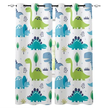 

Dinosaur Cartoon Kawaii Curtains for Windows Drapes Blinds Modern Custom Printing Curtain For Living Room Bedroom Home Decor
