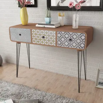 

vidaXL Console Table with 3 Drawers Brown