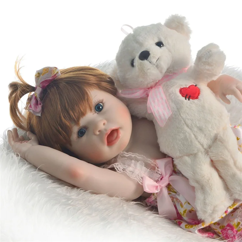 57 см Bebes Reborn Baby Doll полностью силиконовая виниловая кукла для маленькой девочки Reborn baby Toy Реалистичная принцесса детская игрушка кукла прекрасный подарок на день рождения